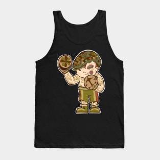 Silver Shamrock Tattoo Company Boxer Kewpie Doll in Sepia Tank Top